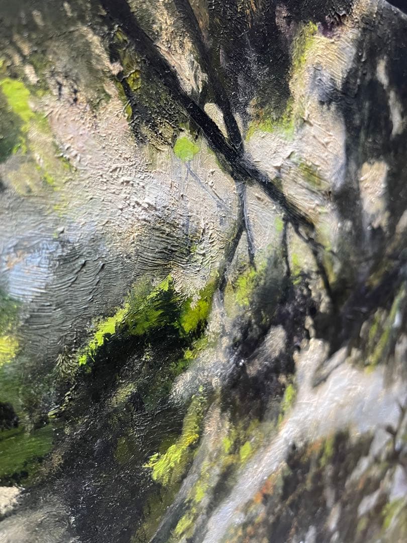 逆光　油彩画