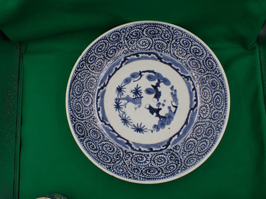 骨董品 古伊万里 タコ唐草 大皿 享保