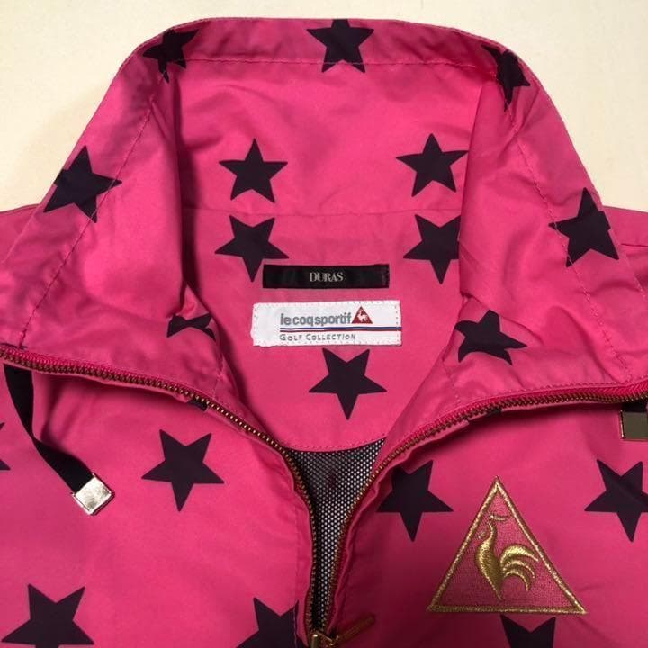 ルコックゴルフ×デュラス★ジップアップ ジャケット ピンク 総柄 Sサイズ