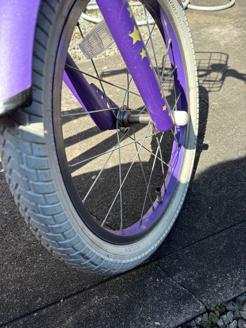 引き取り専用 アサヒ幼児用自転車 紫色 前面バスケット付き