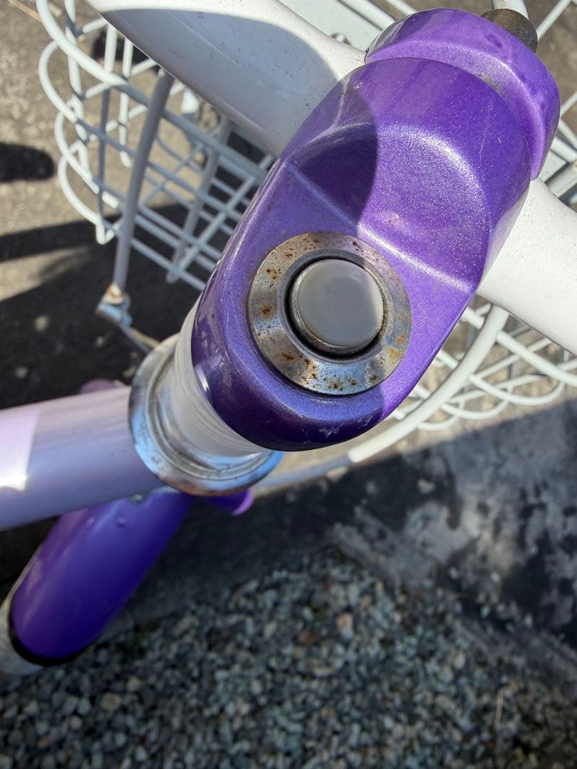 引き取り専用 アサヒ幼児用自転車 紫色 前面バスケット付き