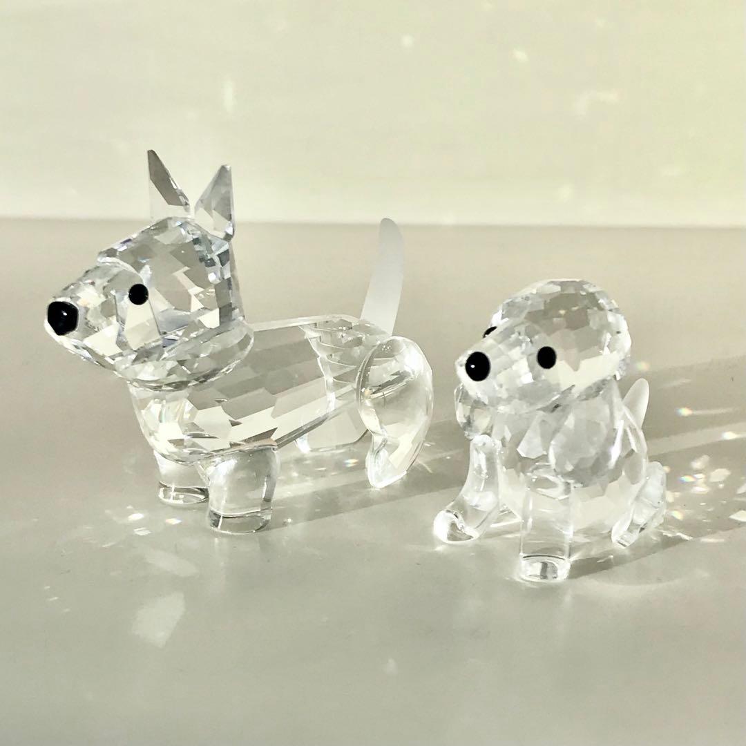 【中古】スワロフスキー 犬 置物 セット