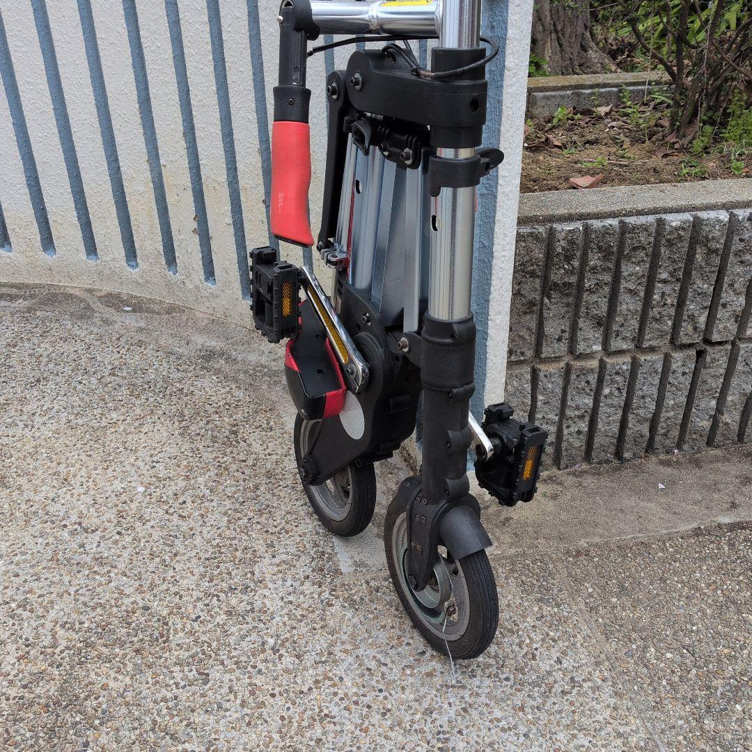 折りたたみ自転車 シルバー レッド