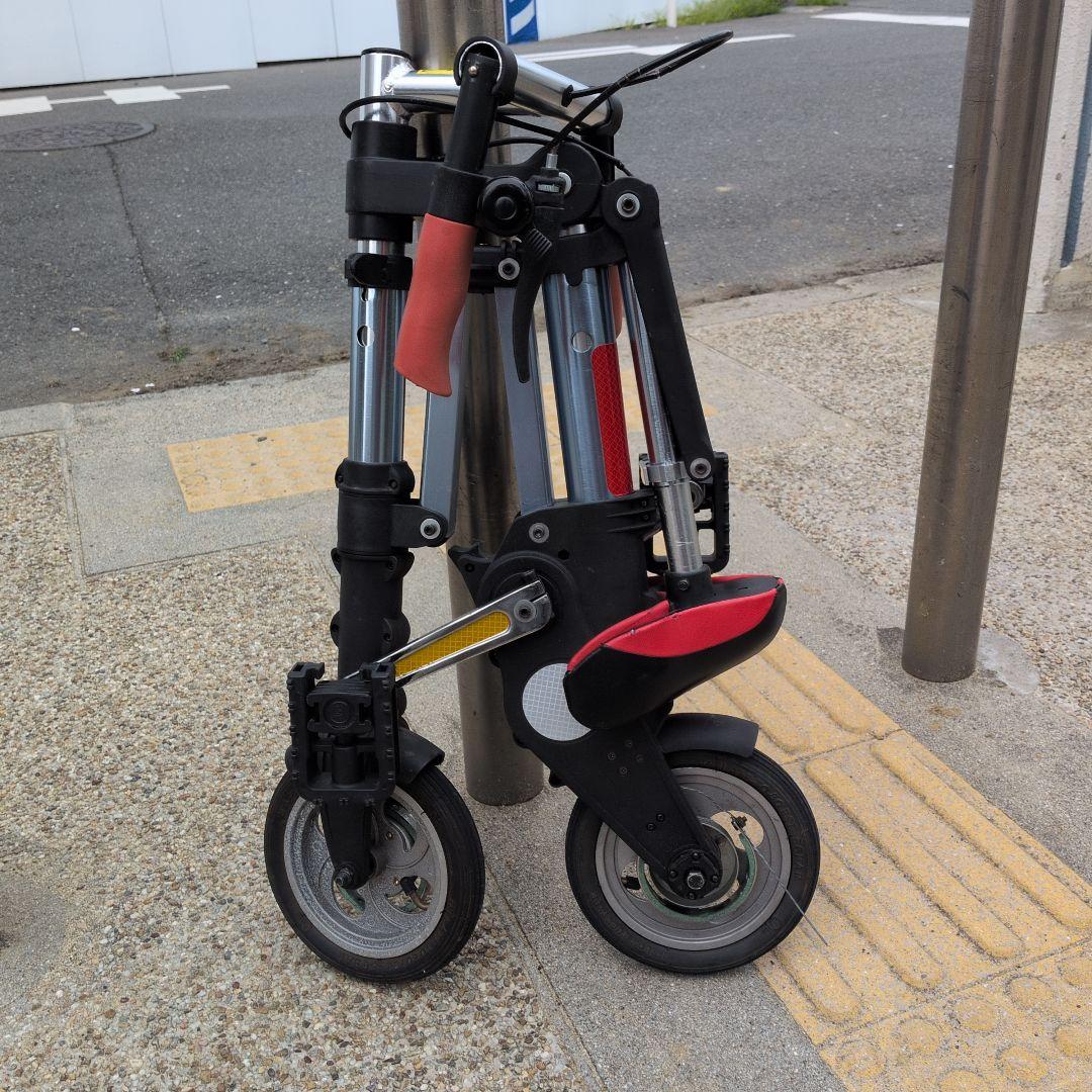 折りたたみ自転車 シルバー レッド