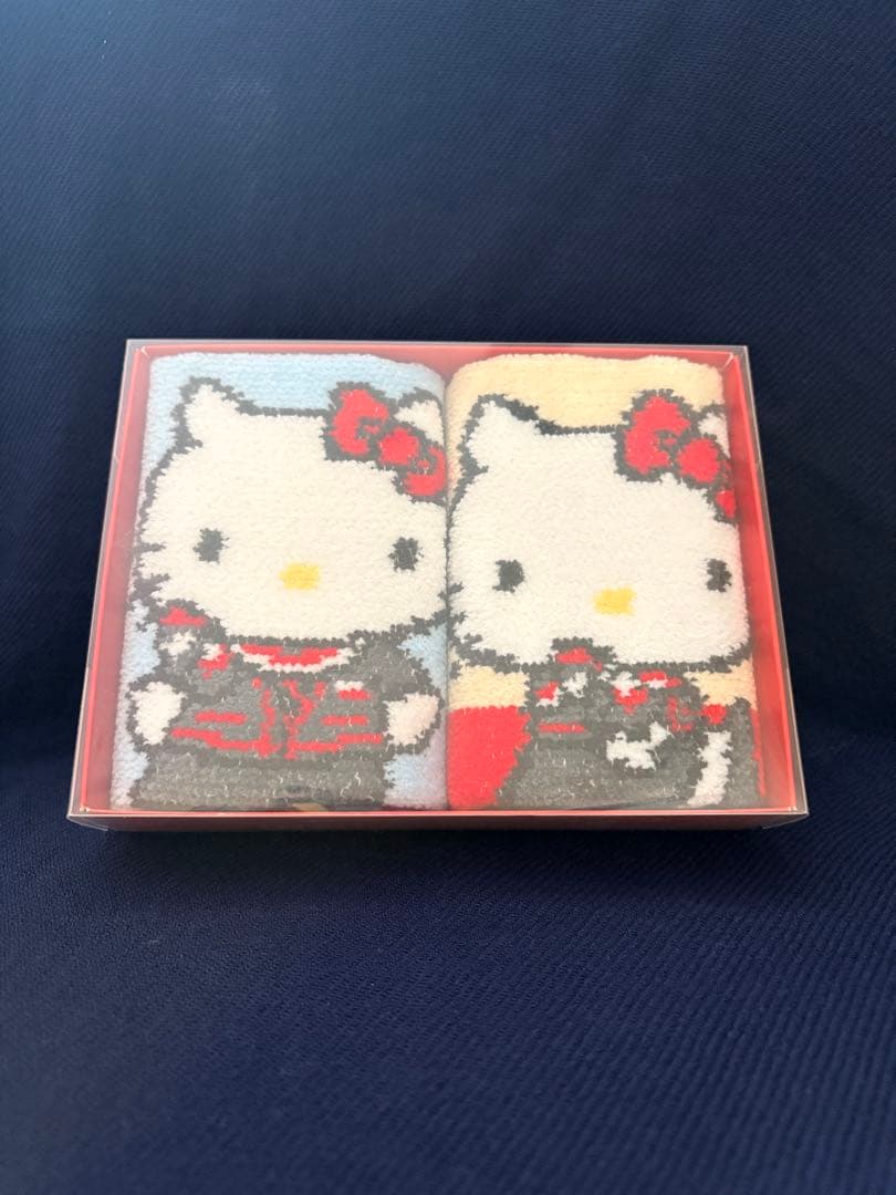 《JAL機内販売》JAL×フェイラー×ハローキティ　タオルハンカチ 2枚セット