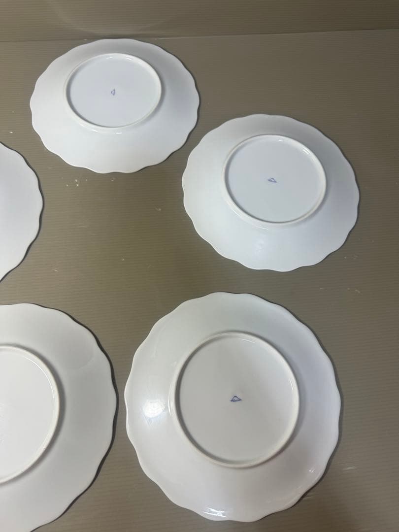 2555 深川製磁　蝶文　皿　5客　未使用