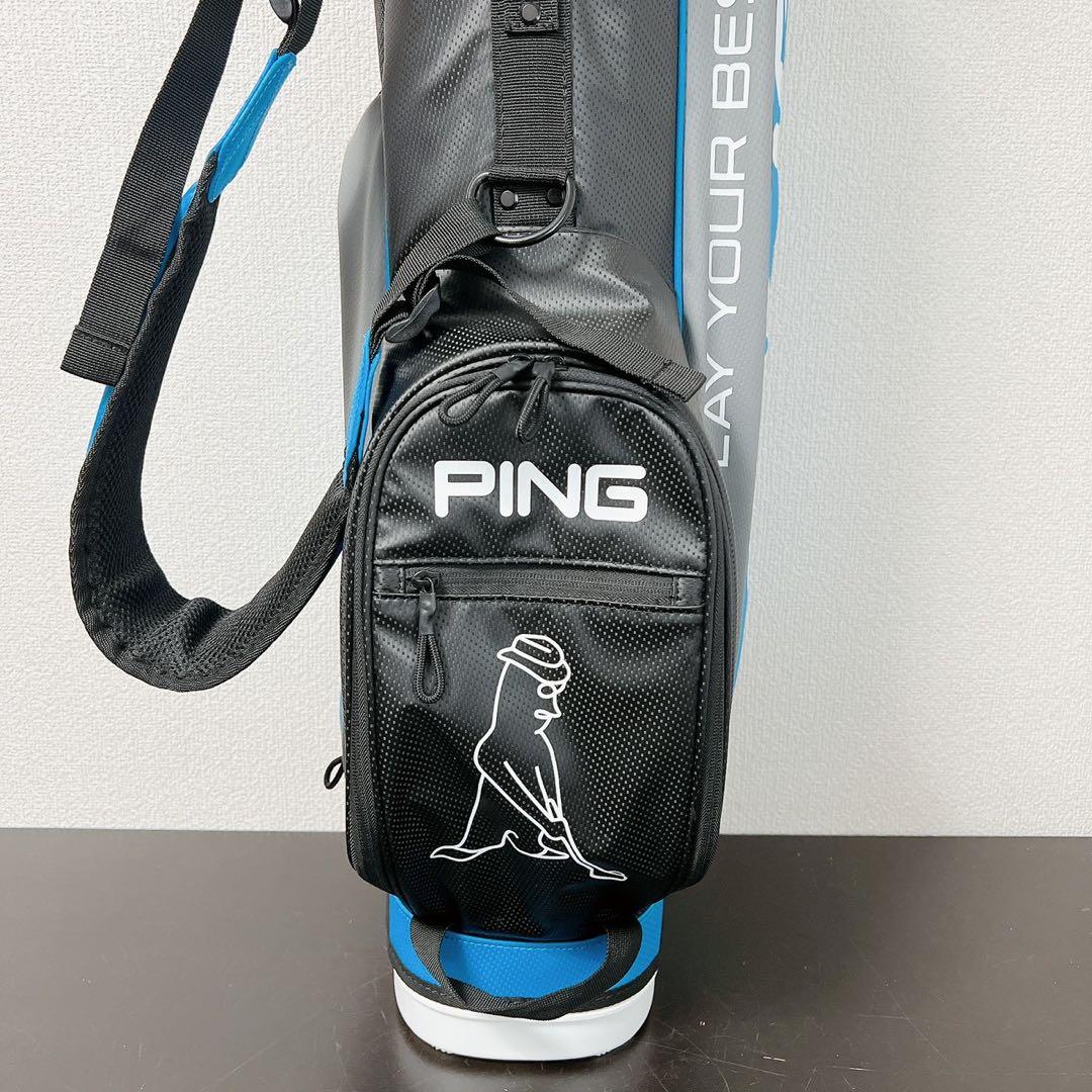 PING 6分割スタンドキャディバッグ 口径約20-25cm 紺×黒