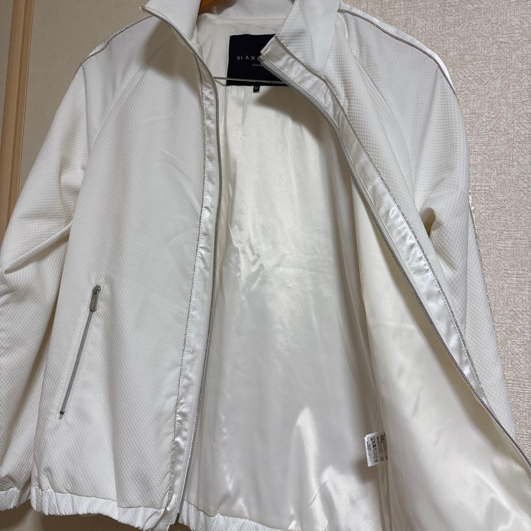 【美品】セントアンドリュース ジャケット 白 ダイヤ柄織生地 裏地付 M