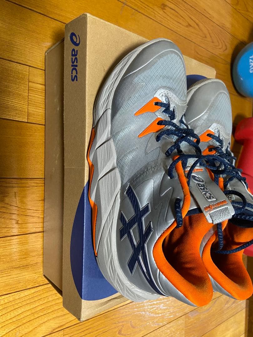 ASICS バスケットボールシューズ 24.0cm グレー/オレンジ