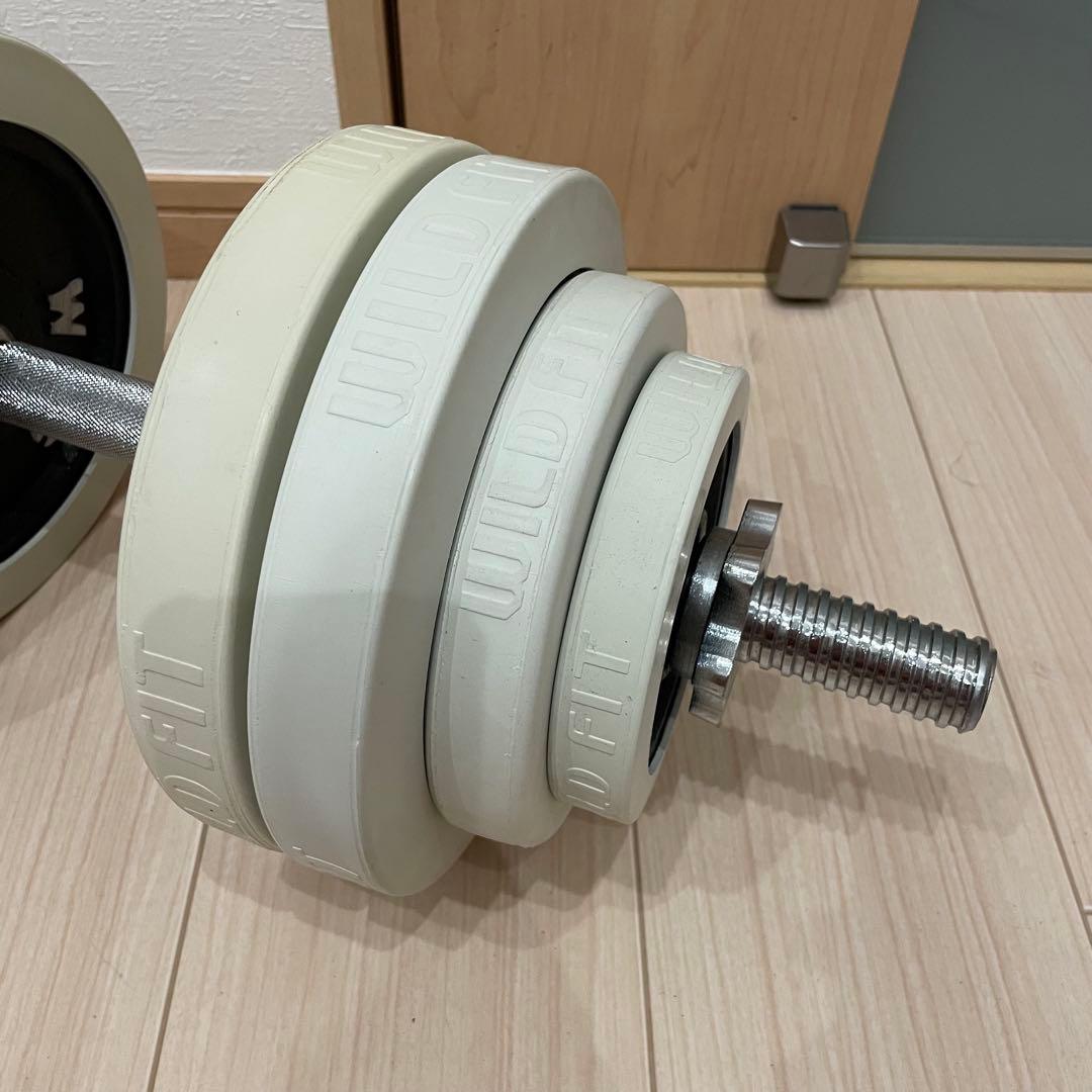 ② 送料無料 WILD FIT ダンベル 30kg ホワイト 可変式