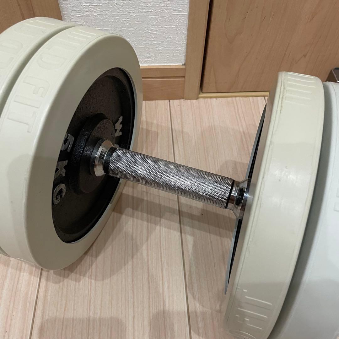 ② 送料無料 WILD FIT ダンベル 30kg ホワイト 可変式