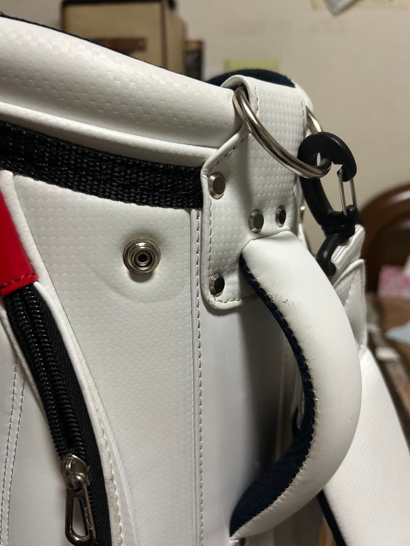 le coq sportif キャディバッグ ホワイト/ネイビー
