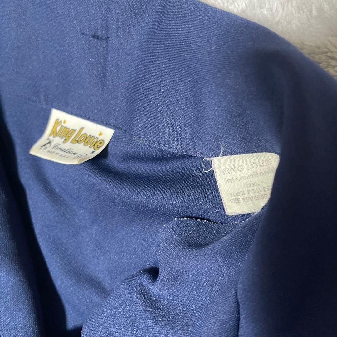 70s King Louie キングルイボーリングシャツ ネイビー ヴィンテージ