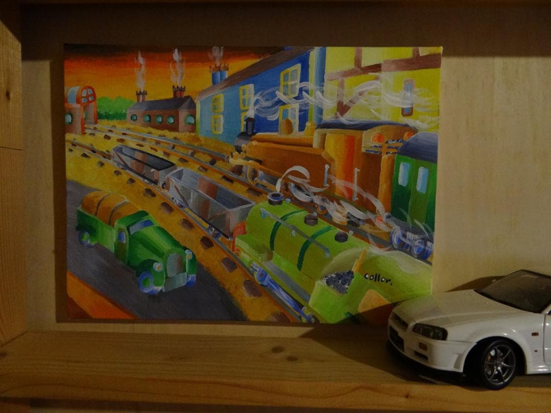 D302【夕暮】ドリームカラー原画展 F4号（333ｘ242ｘ18）7000円