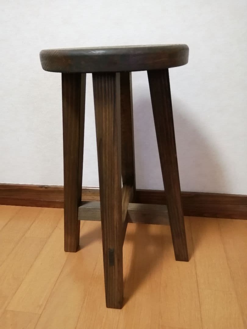木製スツール　２脚セット　高さ52cm　丸椅子　stool