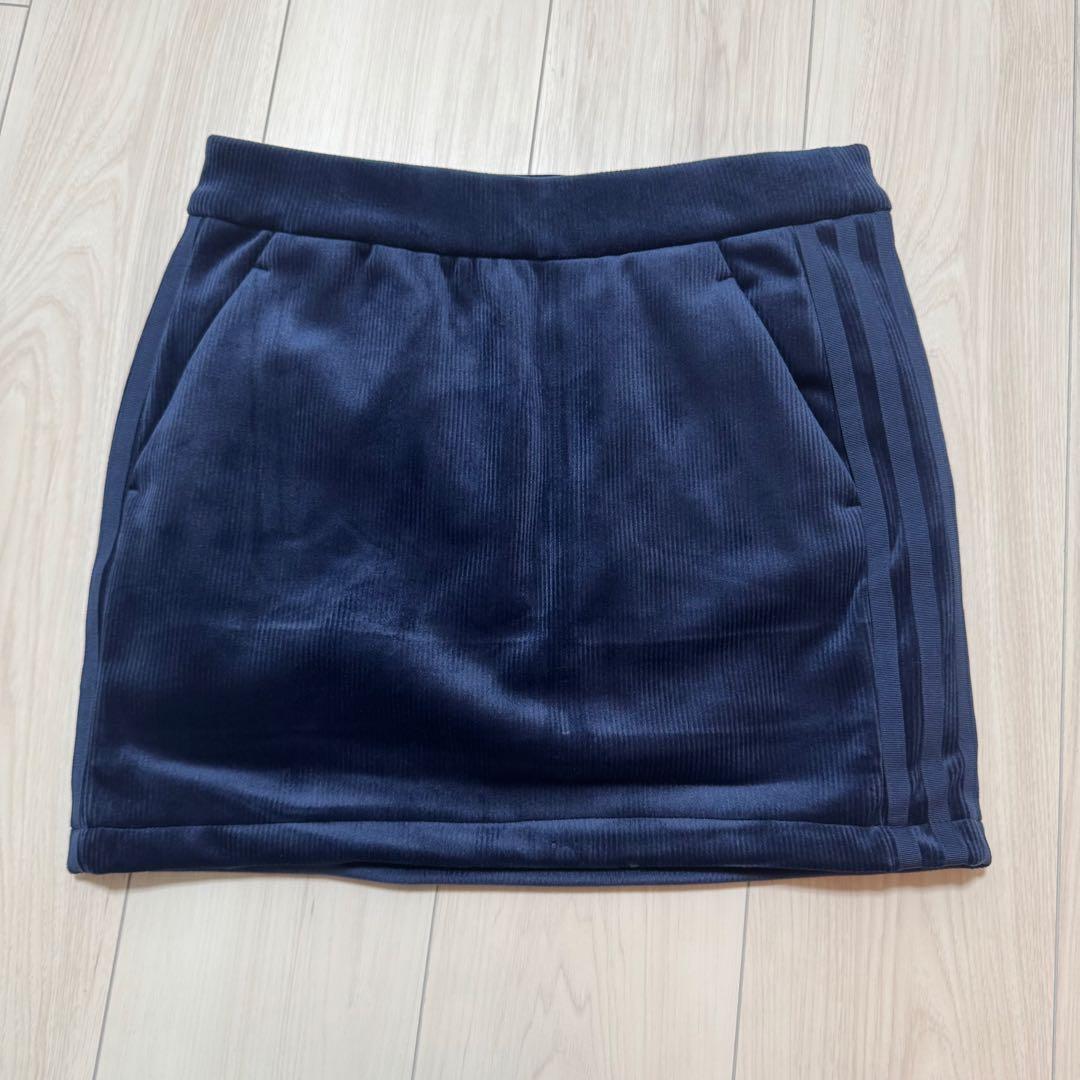 新品 アディダス セットアップ ジャケット ストレッチスカート コーデュロイ 紺