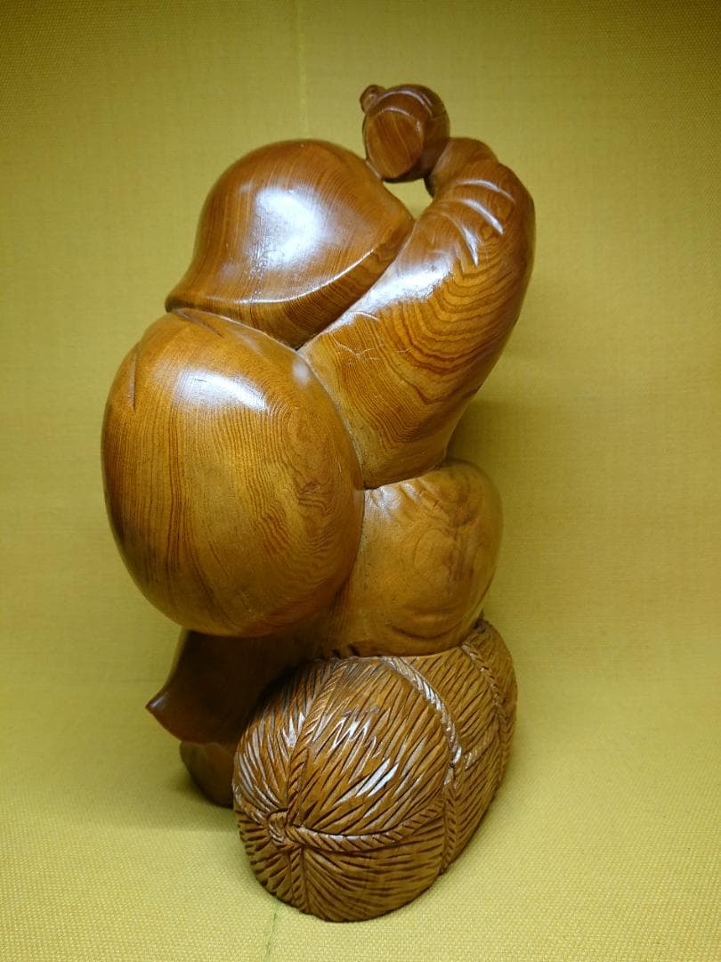 【美品】大黒様　木彫　人形　七福神　置物　インテリア　工芸品　美術品　A1090