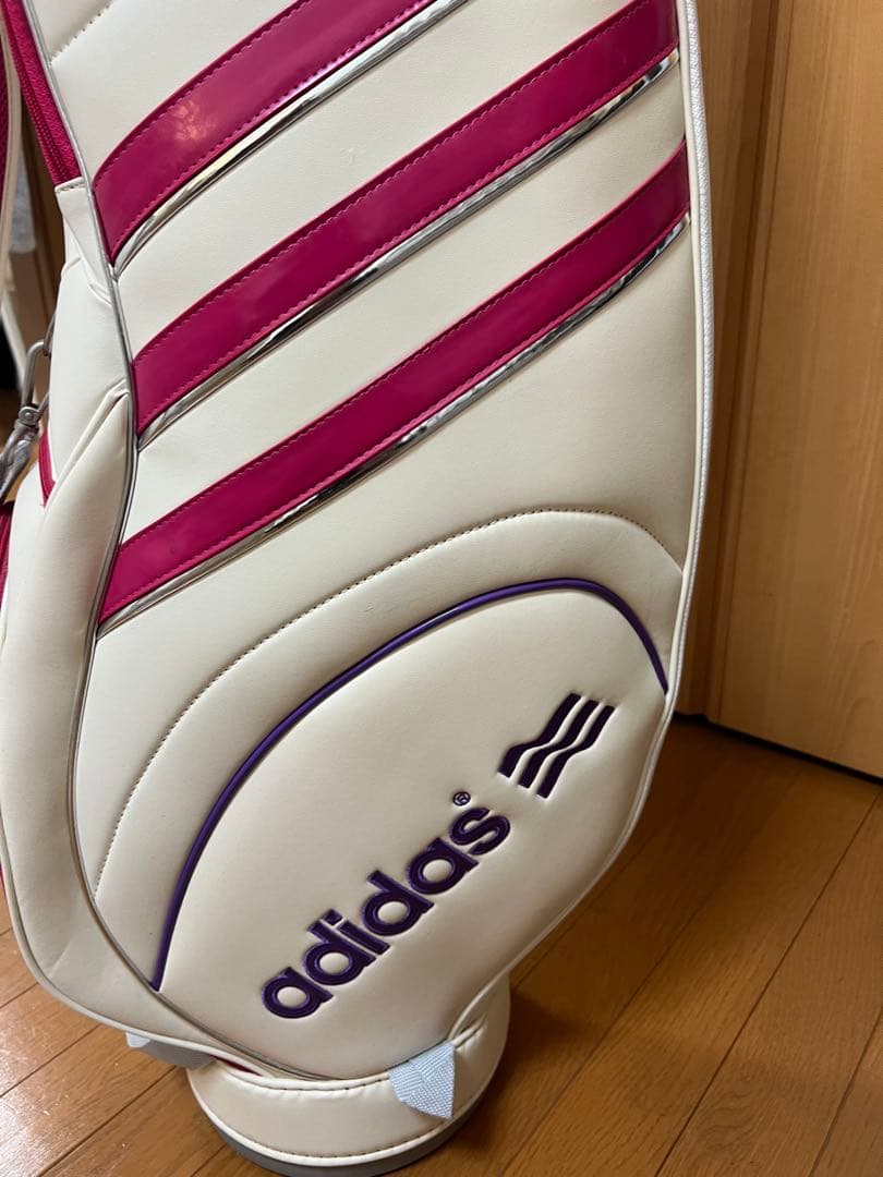 adidas ゴルフキャディバッグ ホワイト ピンク　クラブ