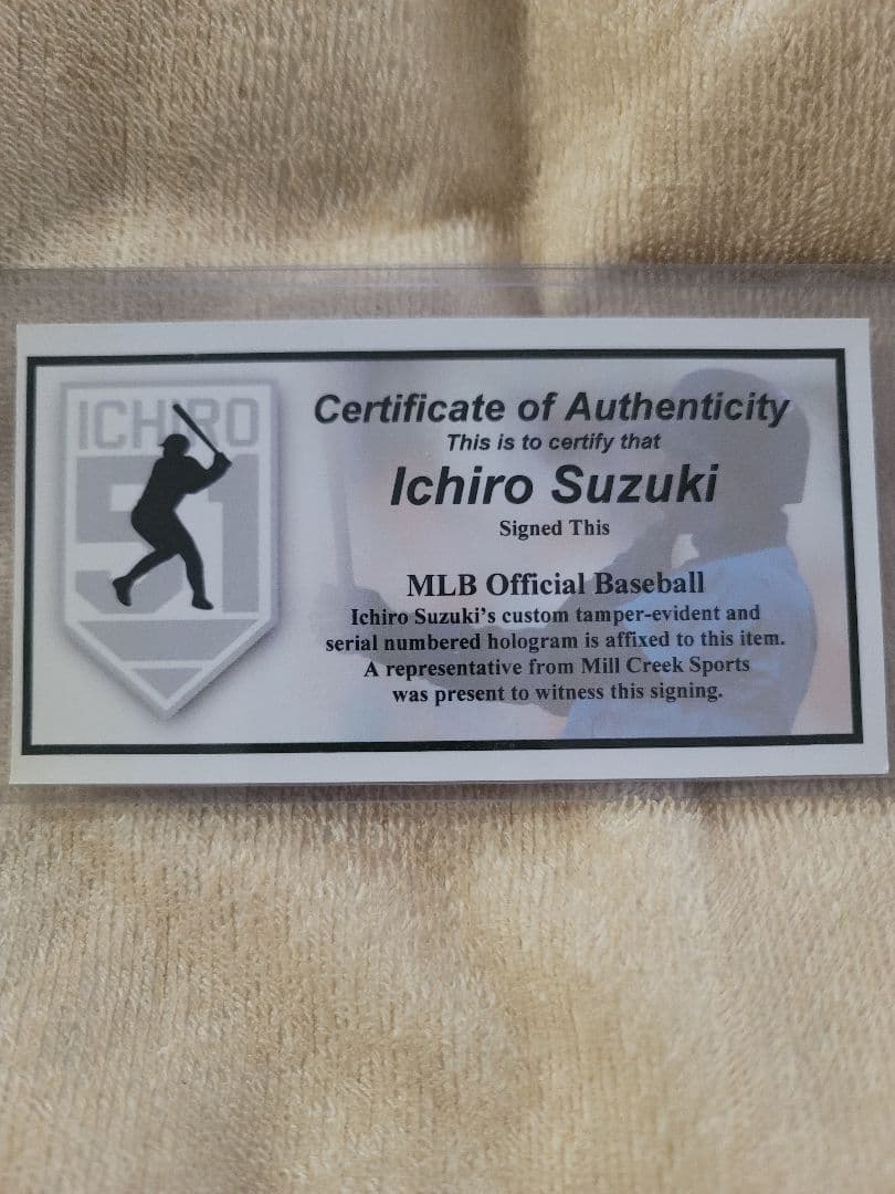 【超貴重】【MLB公式証明書付】イチロー　3,000本安打記念　直筆サインボール