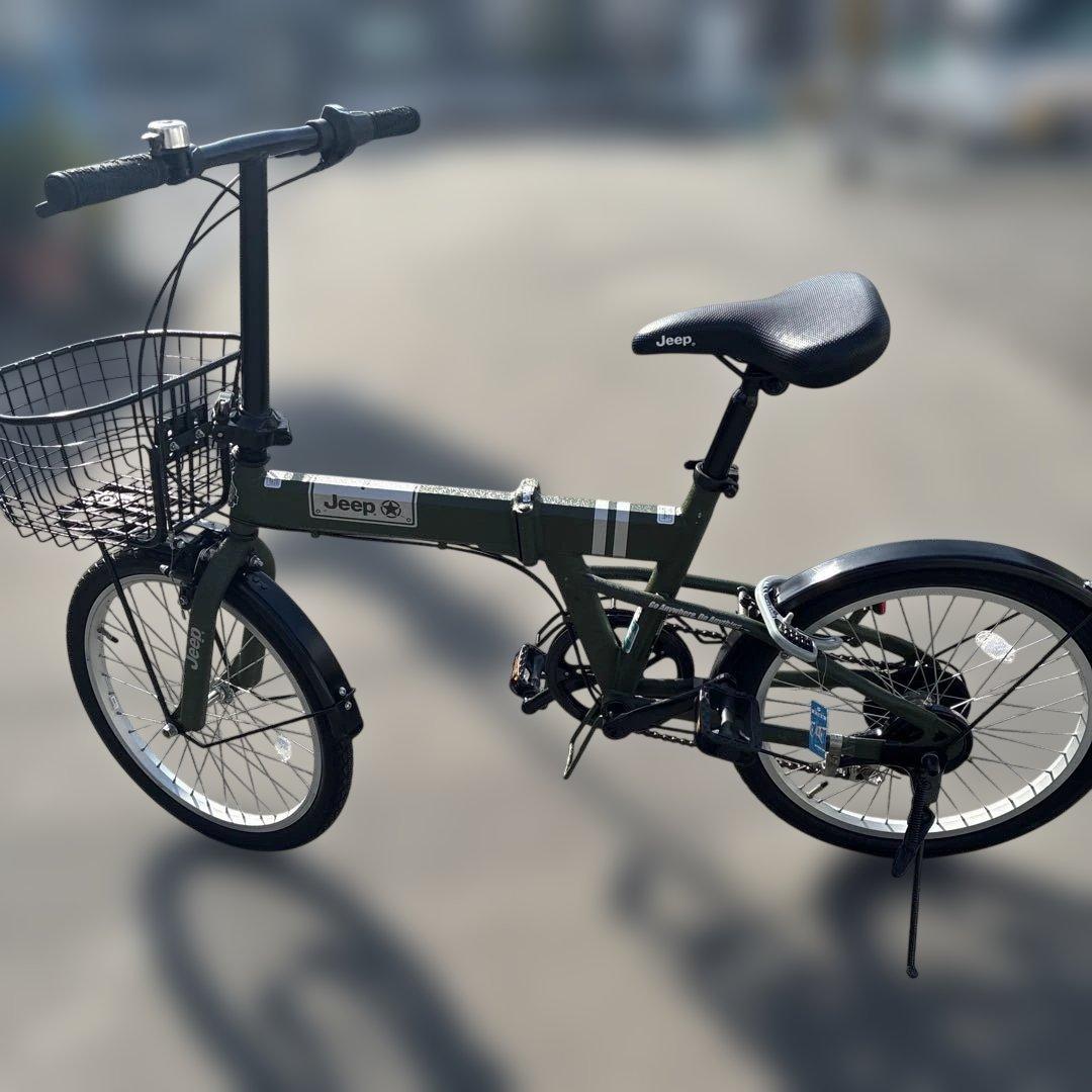L21【大阪堺市/引取】中古 折りたたみ自転車 20インチ Jeep カーキ