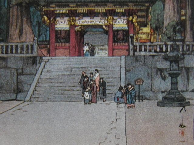 吉田博、【東照宮】、希少な額装用画集より、美品、日本人画家、新品額装付