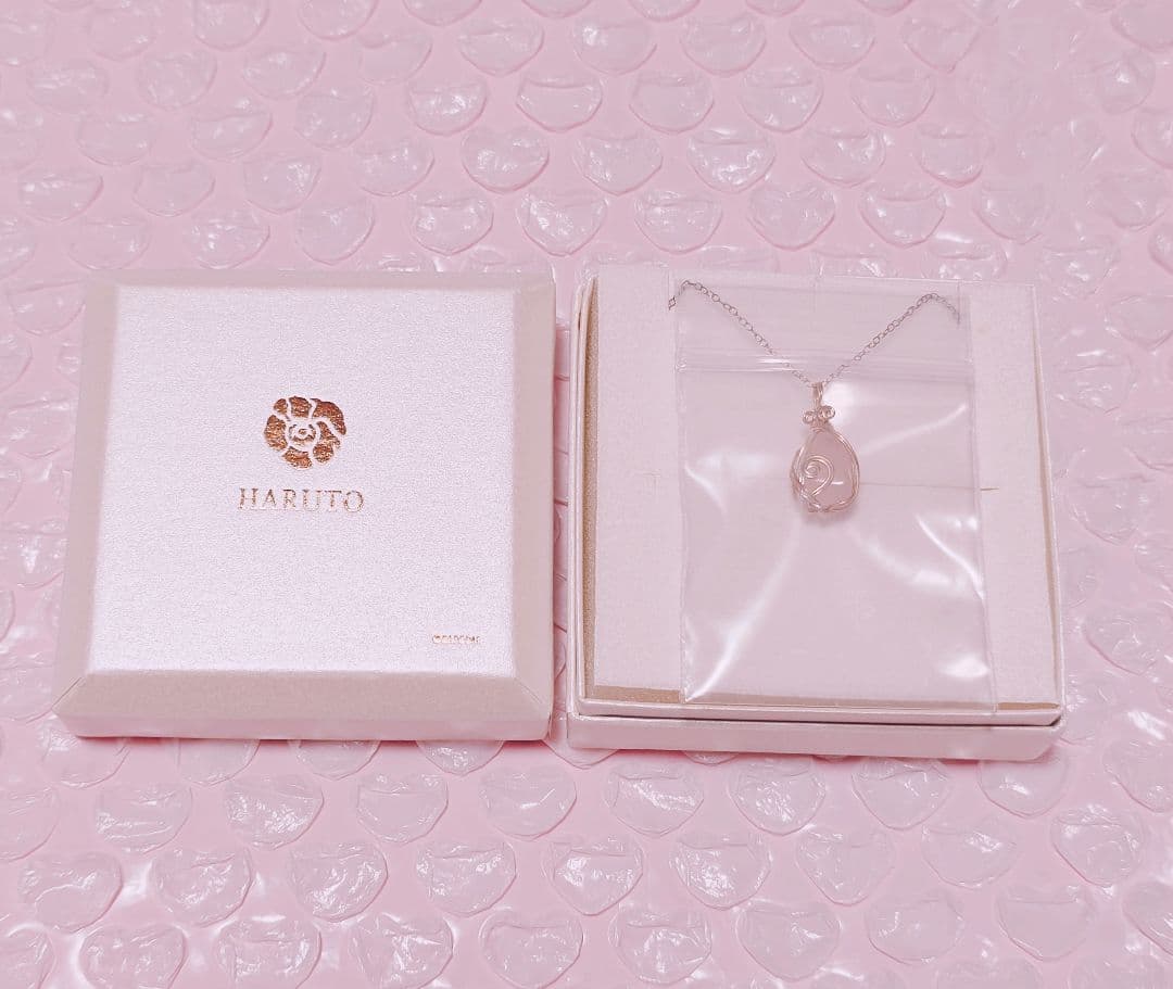 囚われのパルマ ハルト 鉱石のペンダント ネックレス ローズクォーツ 美品