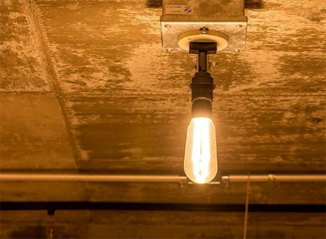 1灯ソケットライト　ブラック　3台セット　LED電球付属
