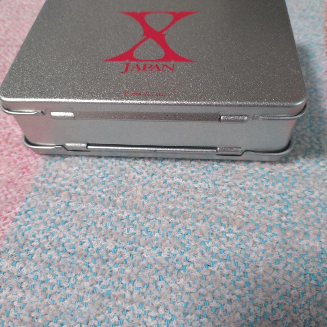 X JAPAN　缶ケース＆ホログラムステッカー8枚のセット