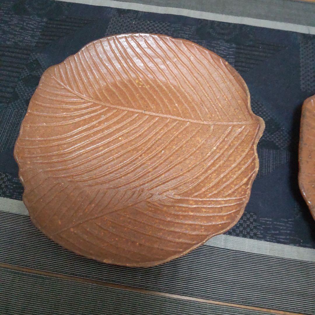 葉 皿 4枚 備前焼 E