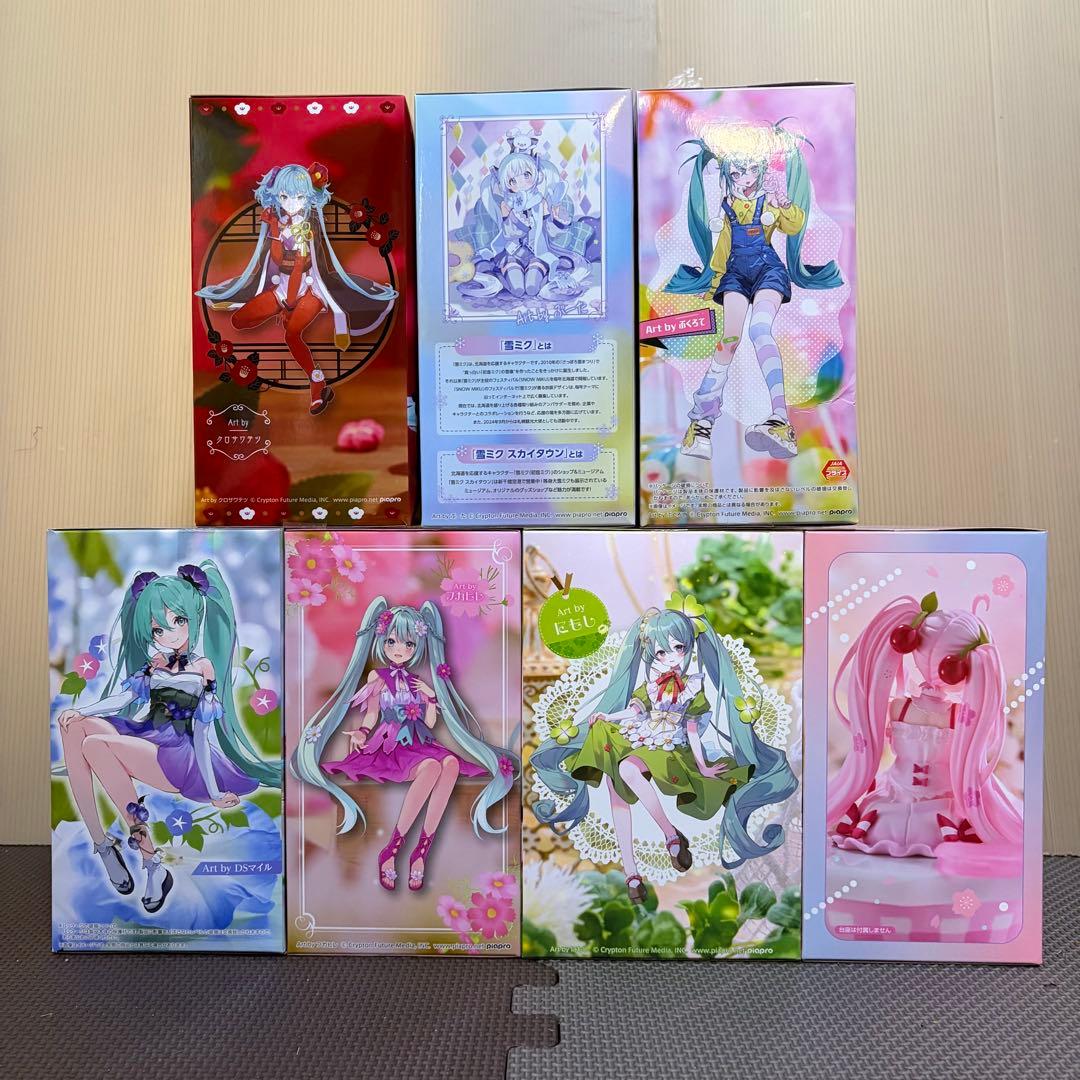 ぬーどるストッパーセット2 初音ミク　フィギュア　7体セット　クローバー　雪ミク