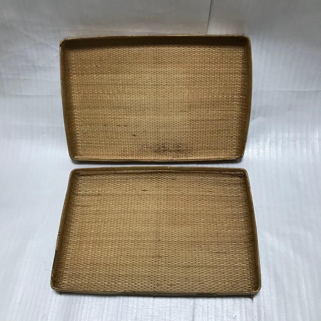行李　平形　昭和　アンティーク　網目が締まり丁寧な作り！