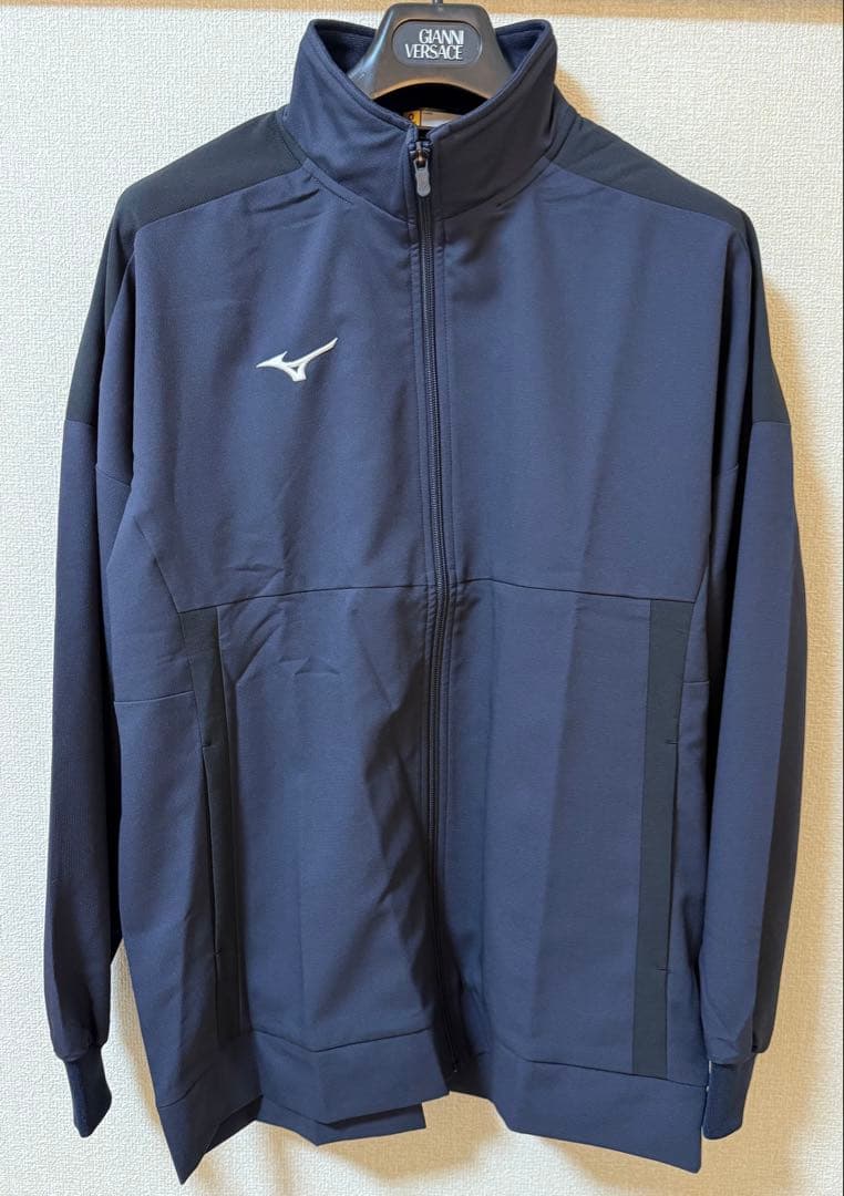 【新品未使用】MIZUNOトレーニングジャケットO sizeネイビー