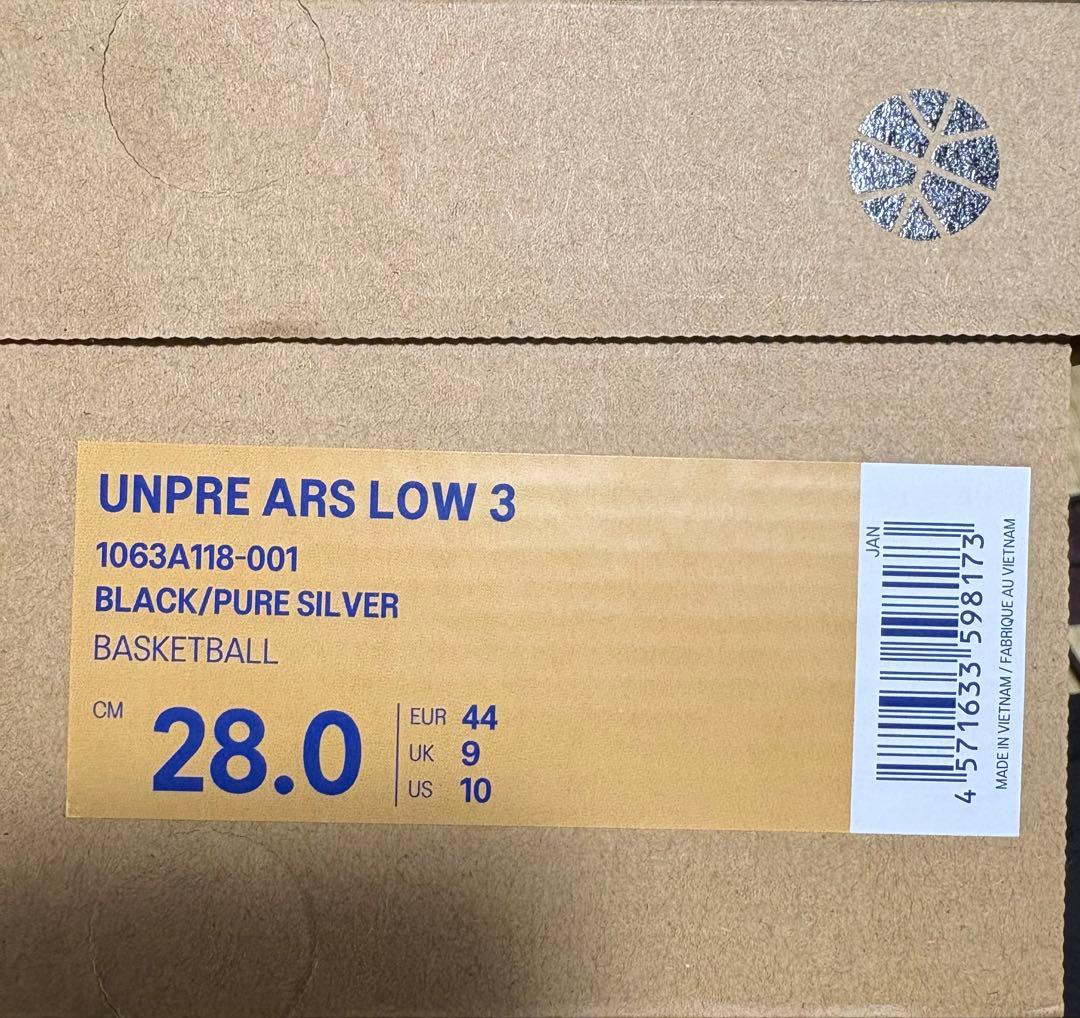 28cm ASICS ballaholic　UNPRE ARS LOW 3