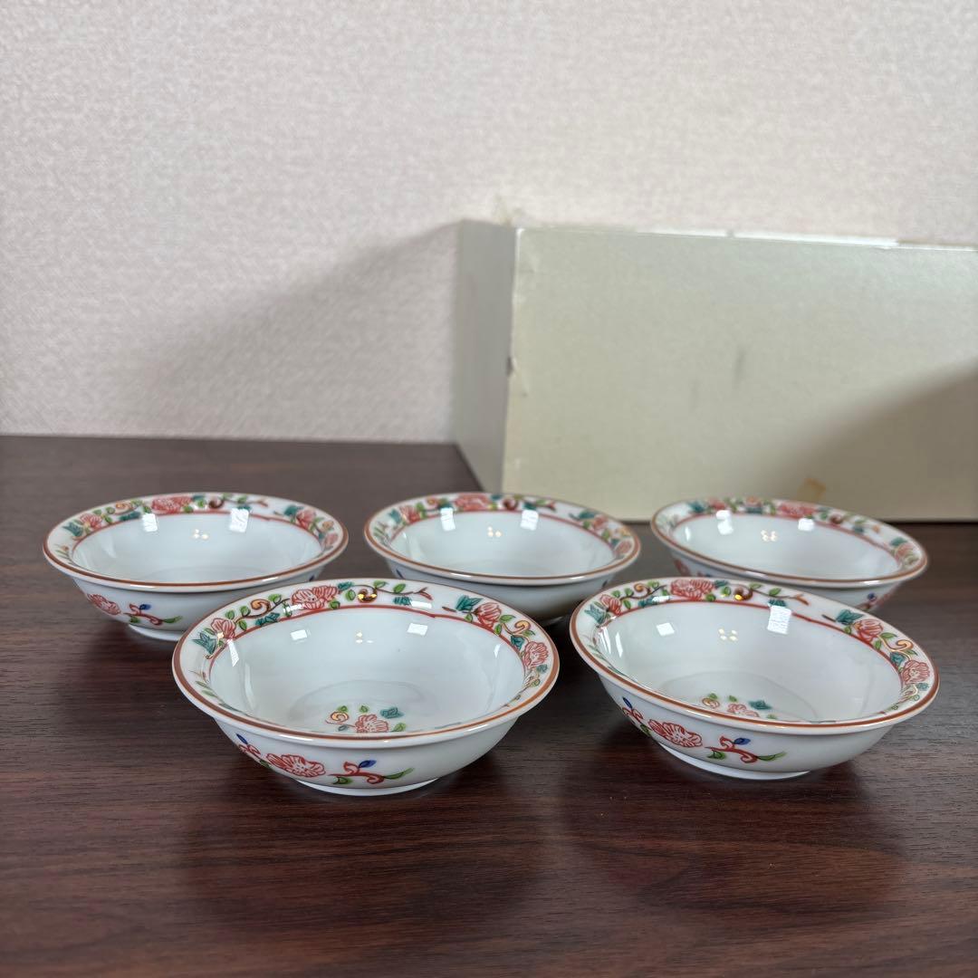 【未使用】たち吉 色絵ぼたん 刺身揃え 10点