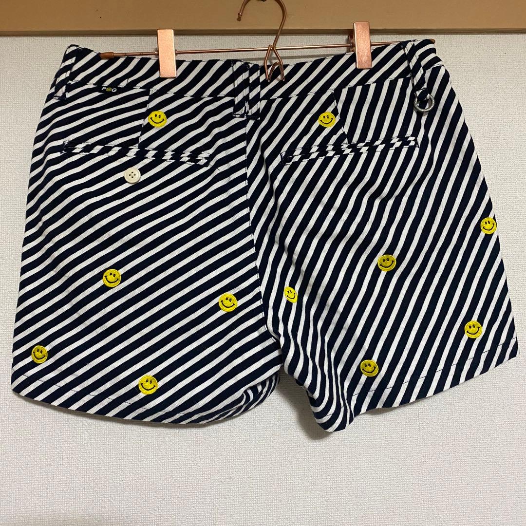 PEARLY GATES ボーダー ペイズリープリント　ショートパンツ