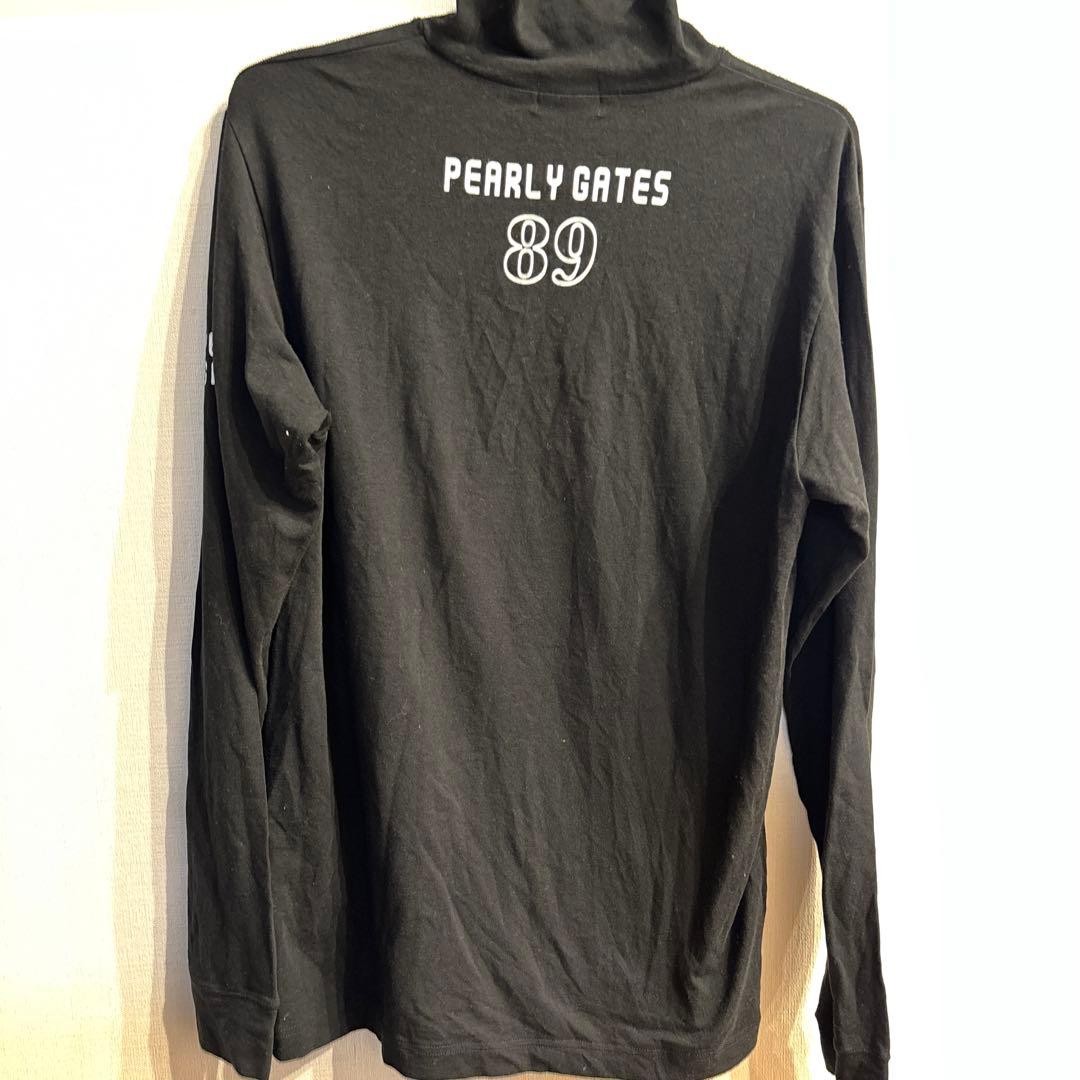 PEARLY GATES ブラック長袖Tシャツ　モックネック
