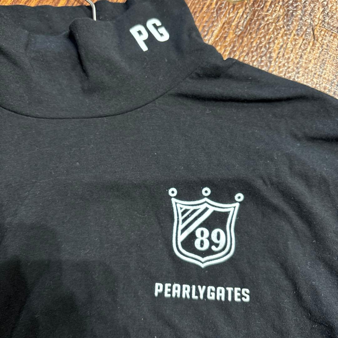 PEARLY GATES ブラック長袖Tシャツ　モックネック