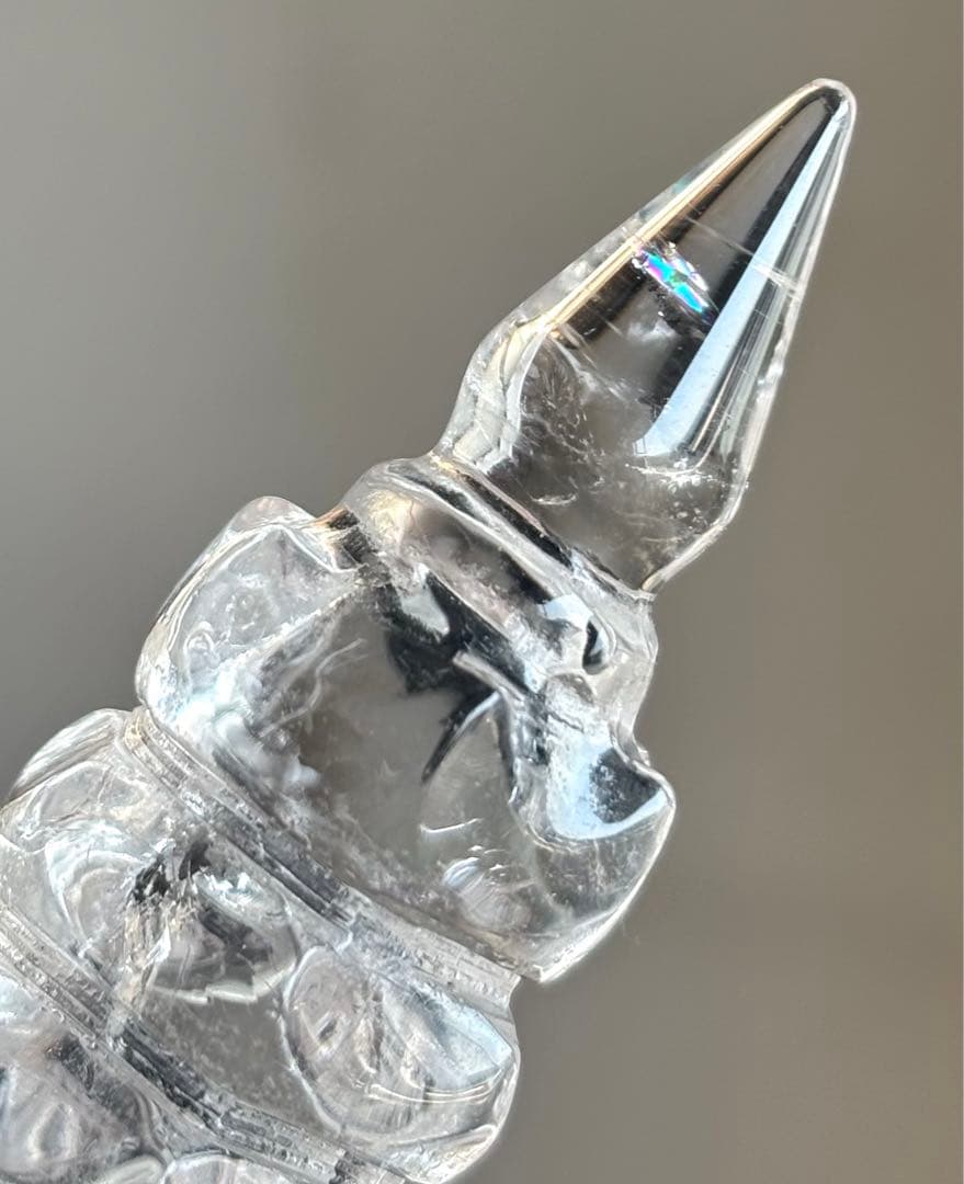 高品質　 文昌塔　カービング　虹　水晶