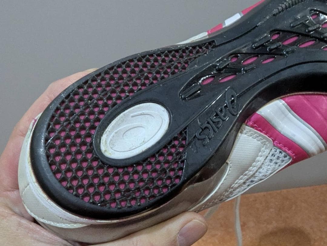 【1回のみ使用】ASICS 陸上競技用スパイク ピンク/ホワイト 27.5cm