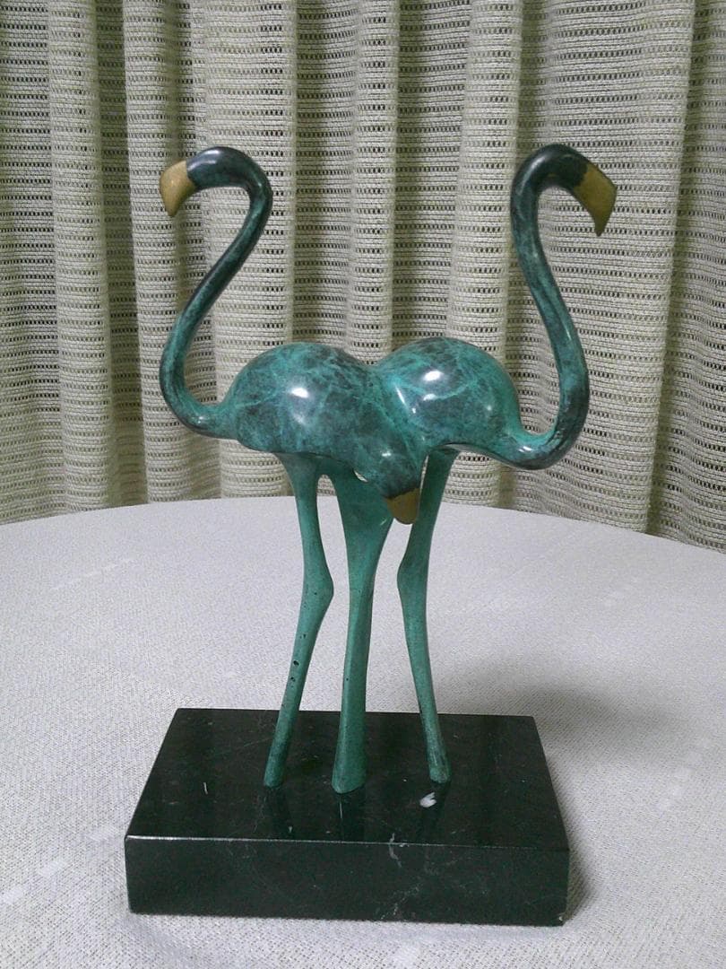 アンティーク モダン 【ブロンズ像 フラミンゴ】 デコアート 20cm 2kg