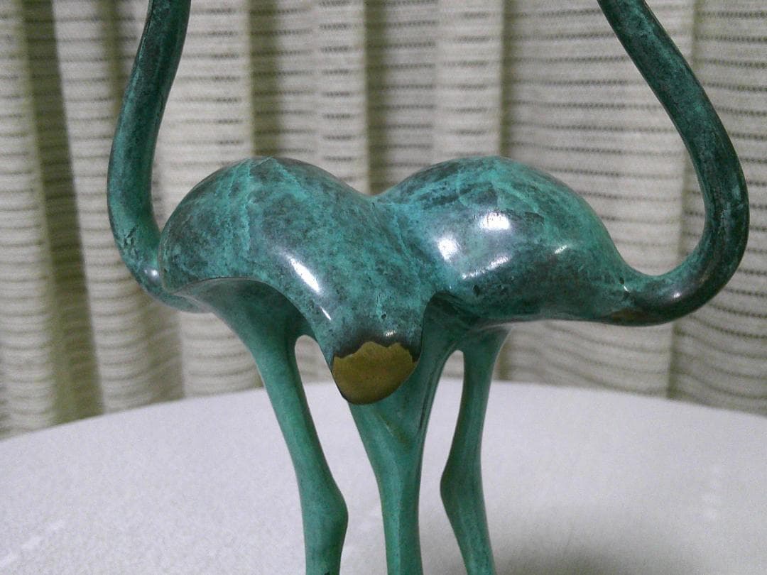 アンティーク モダン 【ブロンズ像 フラミンゴ】 デコアート 20cm 2kg