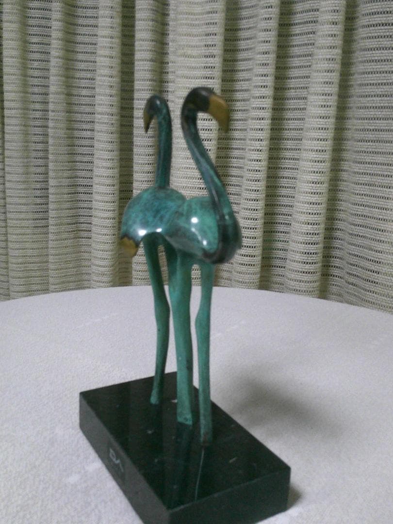 アンティーク モダン 【ブロンズ像 フラミンゴ】 デコアート 20cm 2kg