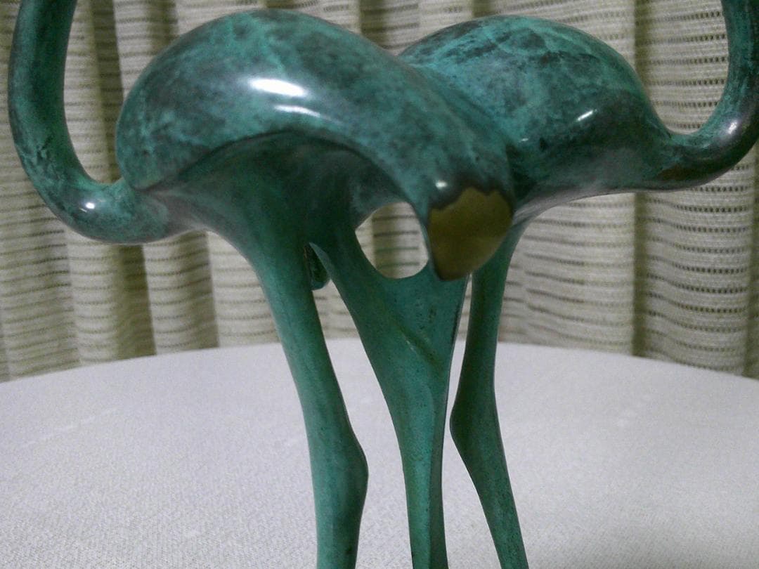 アンティーク モダン 【ブロンズ像 フラミンゴ】 デコアート 20cm 2kg