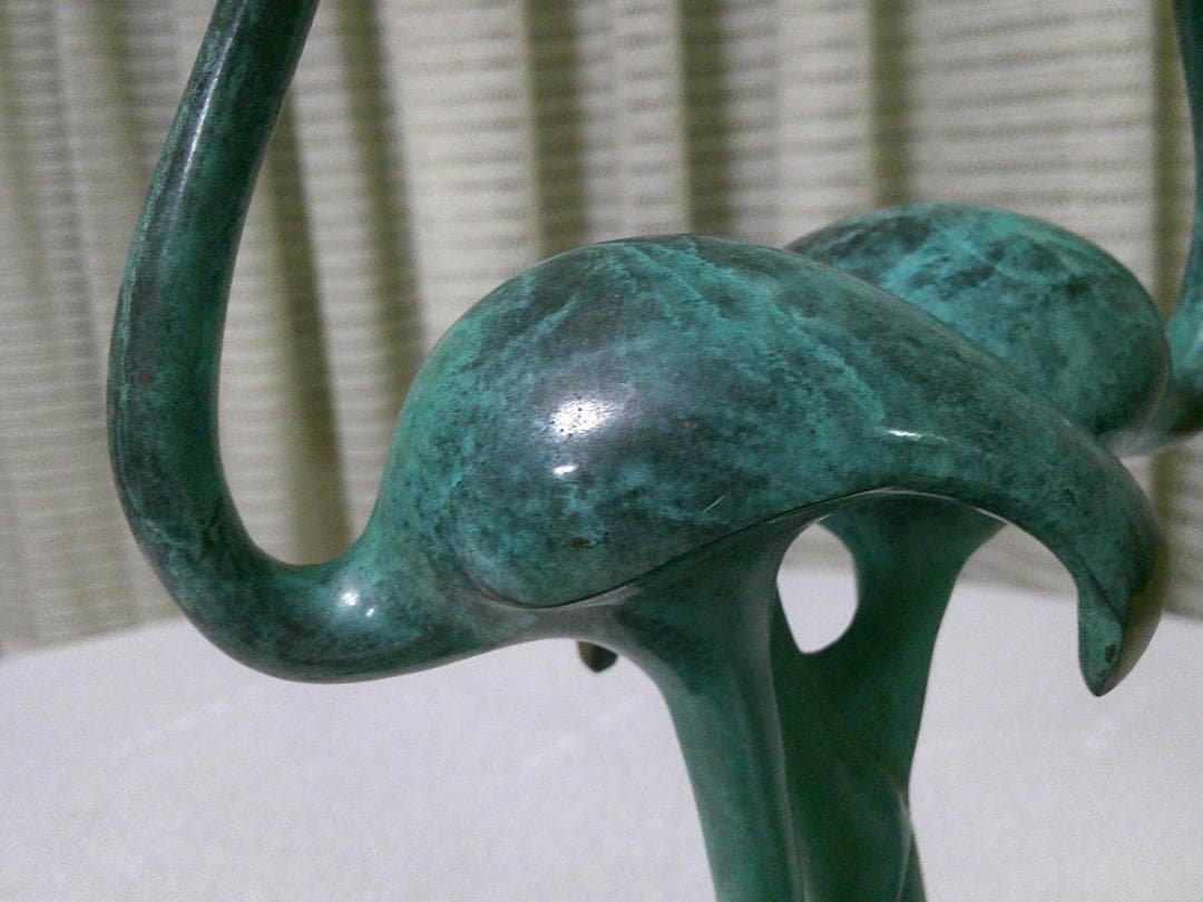 アンティーク モダン 【ブロンズ像 フラミンゴ】 デコアート 20cm 2kg