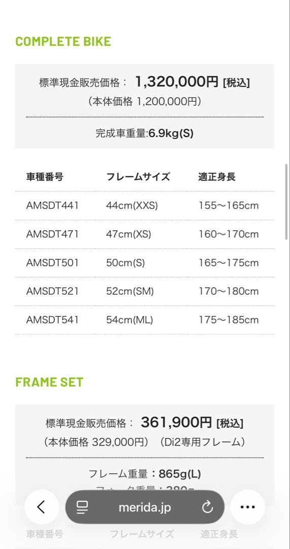 Merida Scultura TEAM E 2021 フレームセットのみ