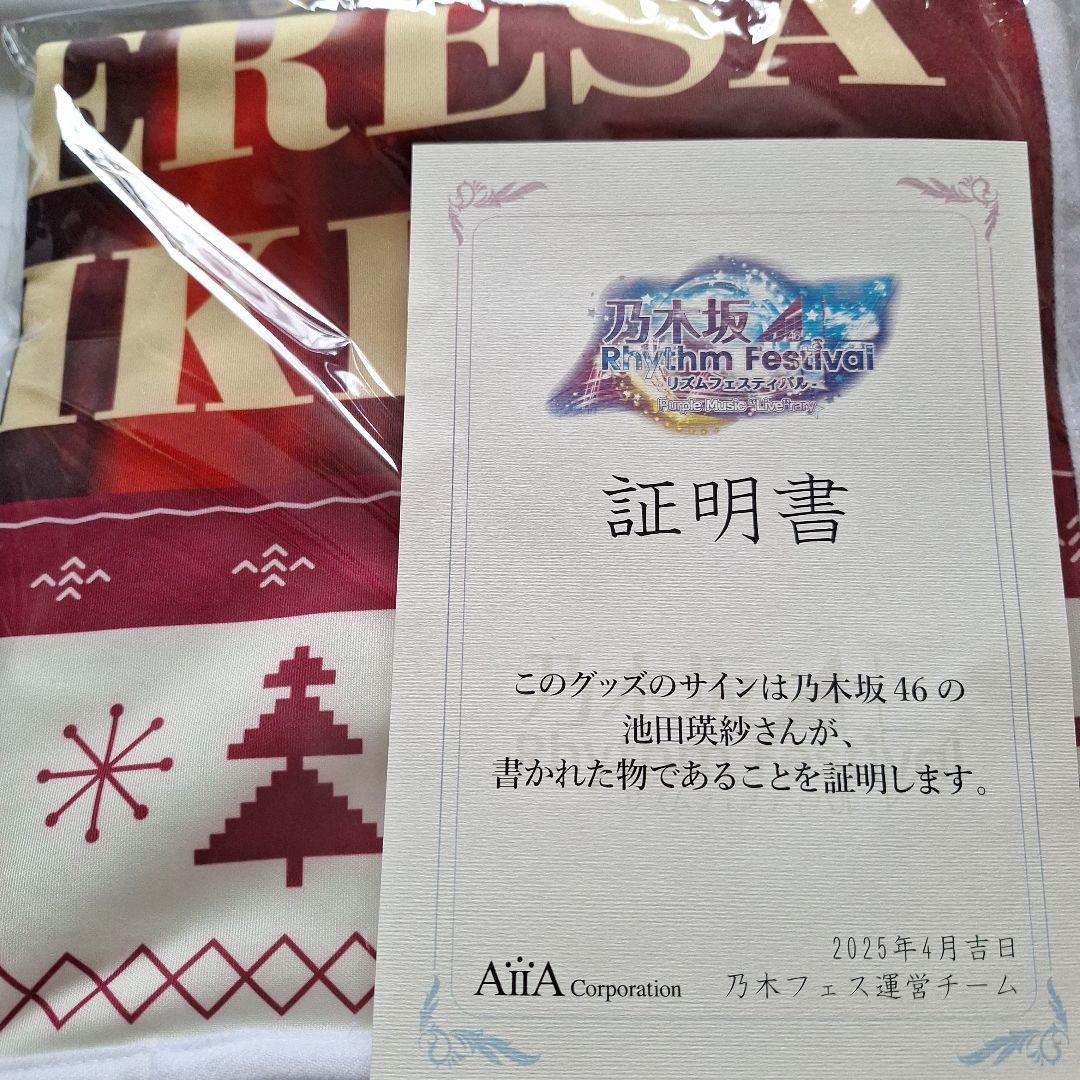乃木坂46 池田瑛紗 直筆サイン入り フード付きクリスマスタオル 乃木フェス