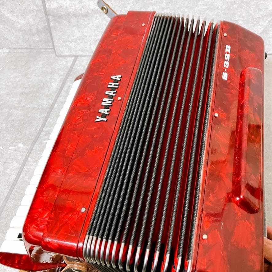 YAMAHA S-32B アコーディオン レッド 32鍵盤 純正ケース付き