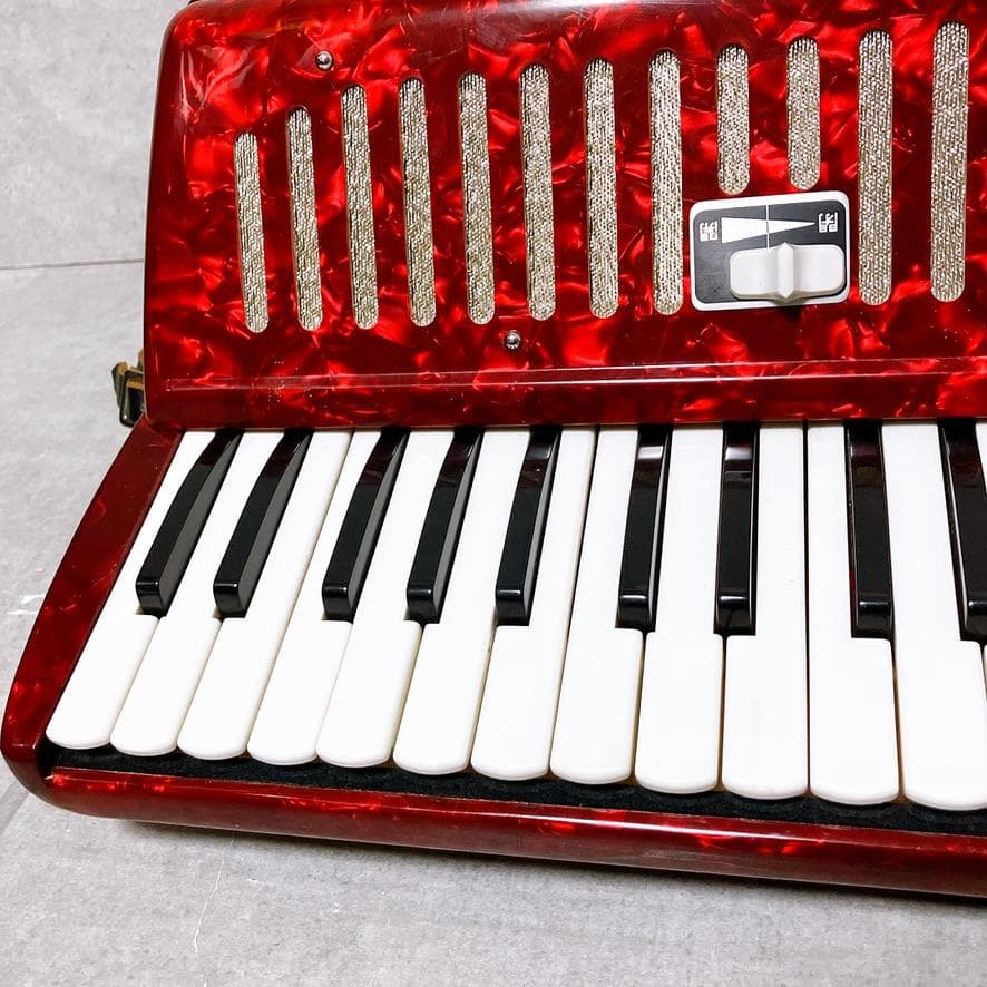 YAMAHA S-32B アコーディオン レッド 32鍵盤 純正ケース付き