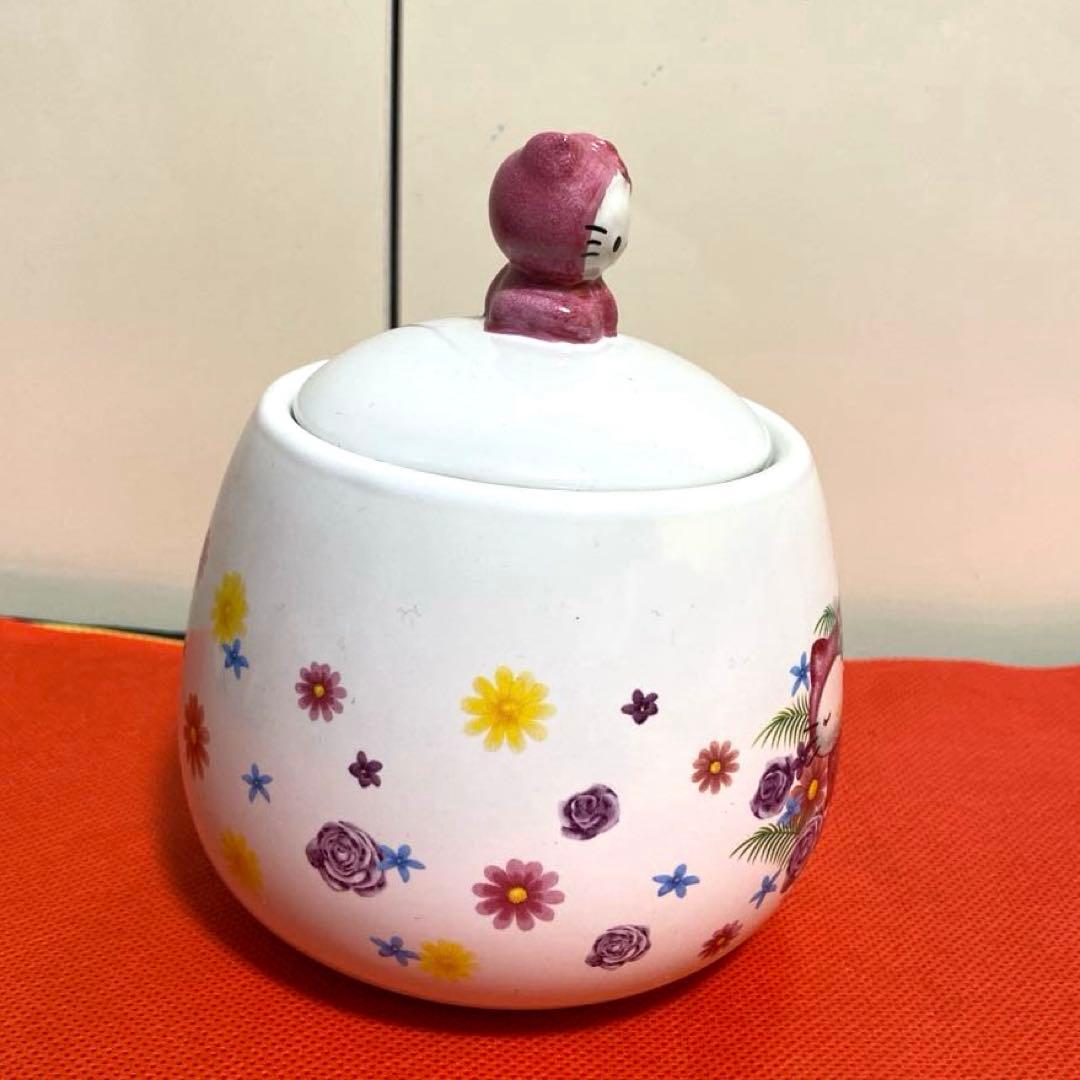 ハローキティ　キャンディポット　カップ&ポットセット　陶器製　レトロ可愛い