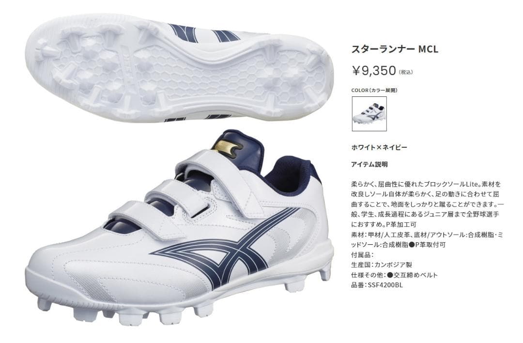 新品未使用 SSK ブロックソールスパイク SSF4200BL 22.5cm